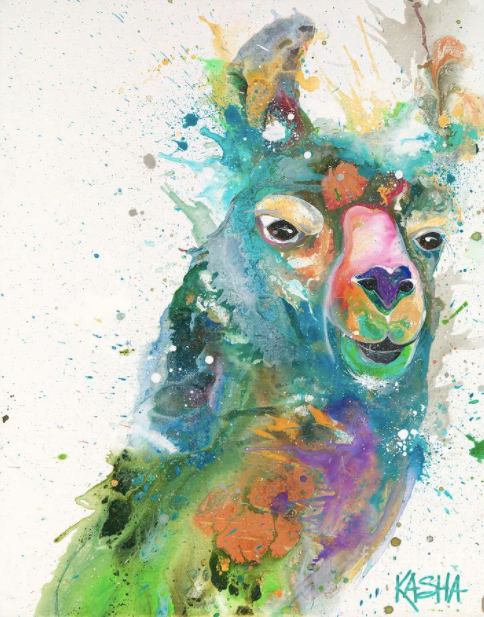 Llama - Giclee Canvas Print by Kasha Ritter