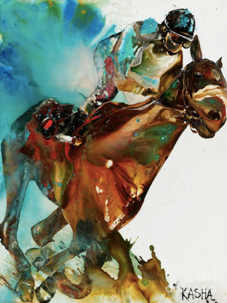 Horse & Jockey - Giclee Canvas Print by Kasha Ritter