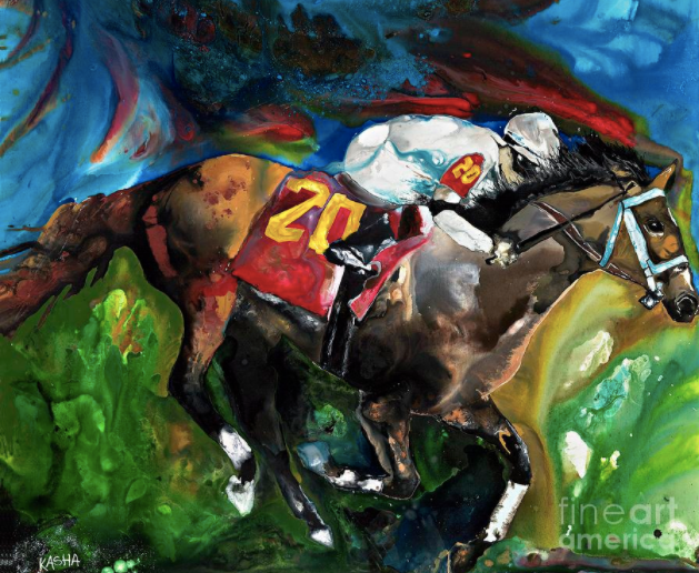 Horse & Jockey - Giclee Canvas Print by Kasha Ritter