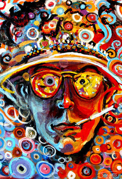 Hunter S Thompson colorful print by Brandon Jones